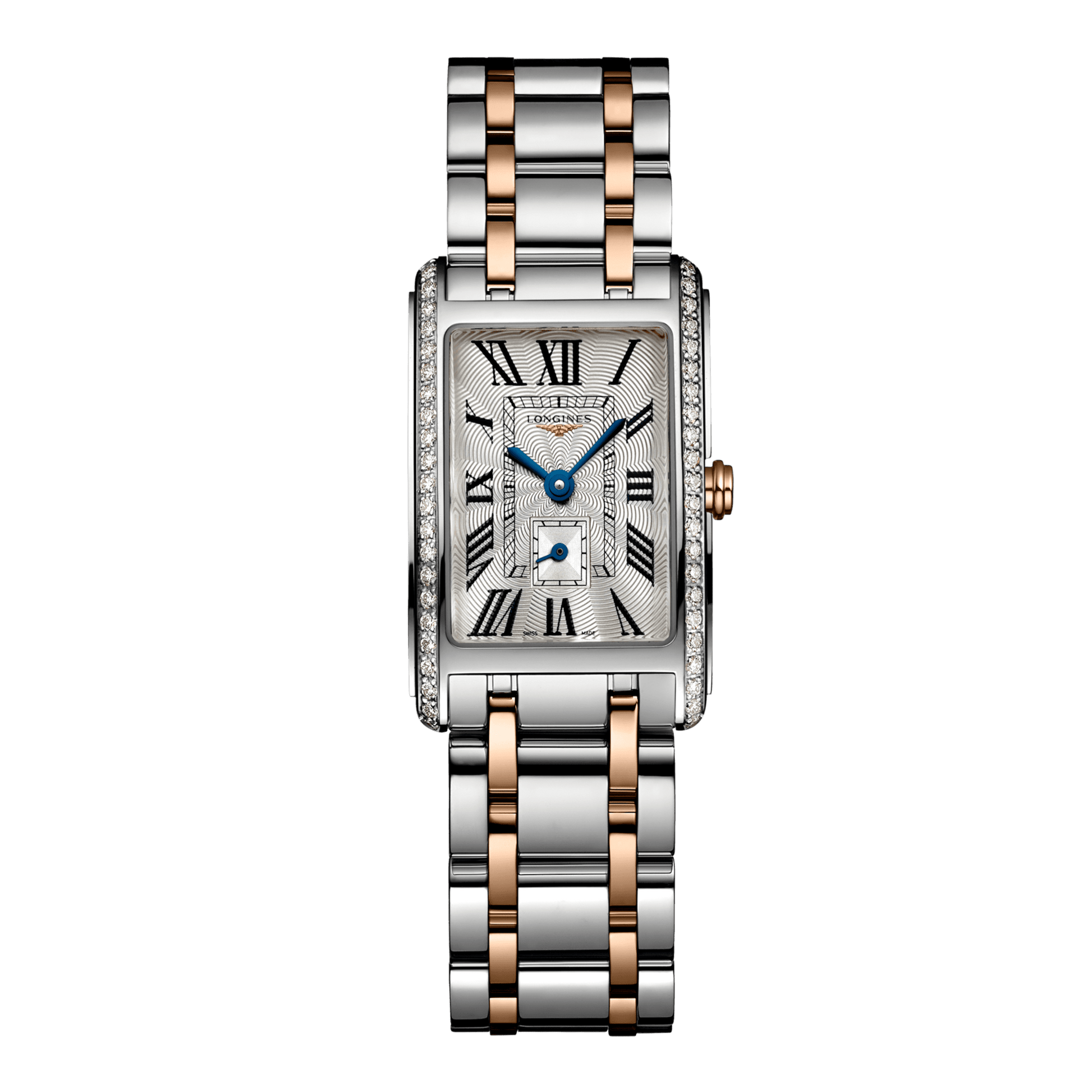 Longines Dolcevita Quartz Watch, 20.80 X 32.00 Mm, Stainless Steel With 18 Karat Pink Gold Crown. L5.255.5.79.7