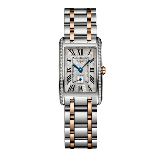 Longines Dolcevita Quartz Watch, 20.80 X 32.00 Mm, Stainless Steel With 18 Karat Pink Gold Crown. L5.255.5.79.7
