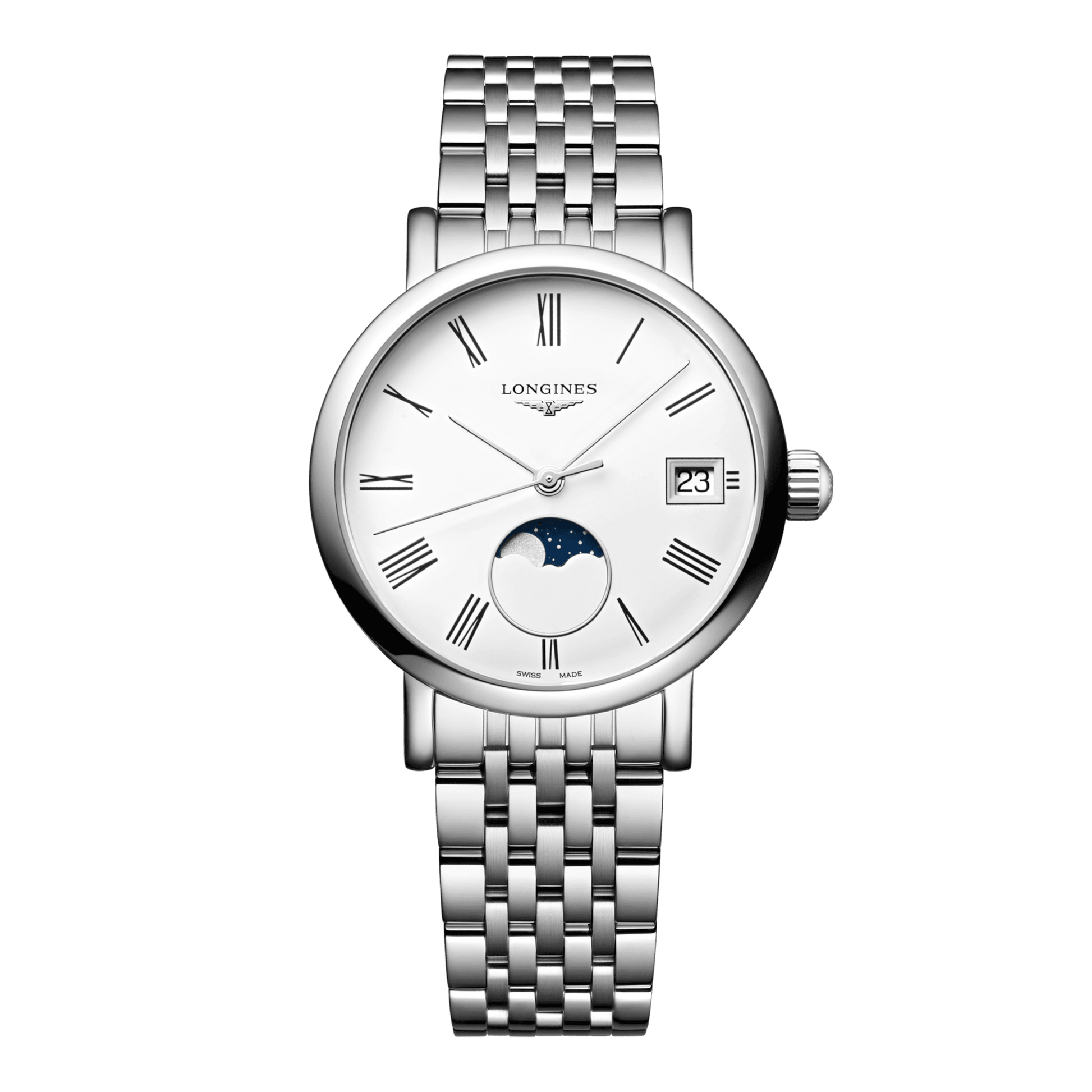 Longines Elegant Collection Moonphase Quartz Watch, Ø 30.00 Mm, Stainless Steel. L4.330.4.11.6