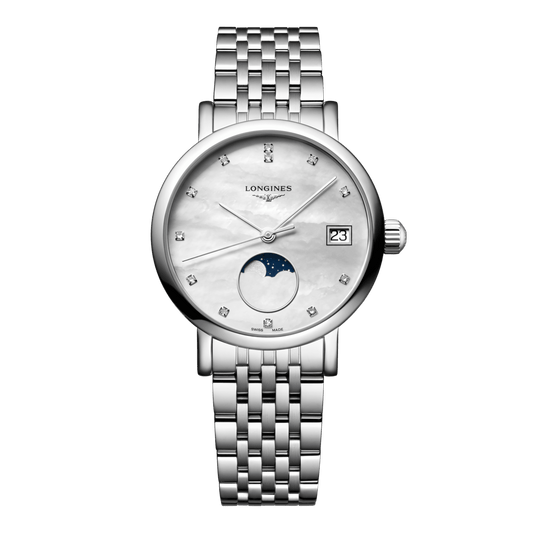 Longines Elegant Collection Moonphase Quartz Watch, Ø 30.00 Mm, Stainless Steel. L4.330.4.87.6