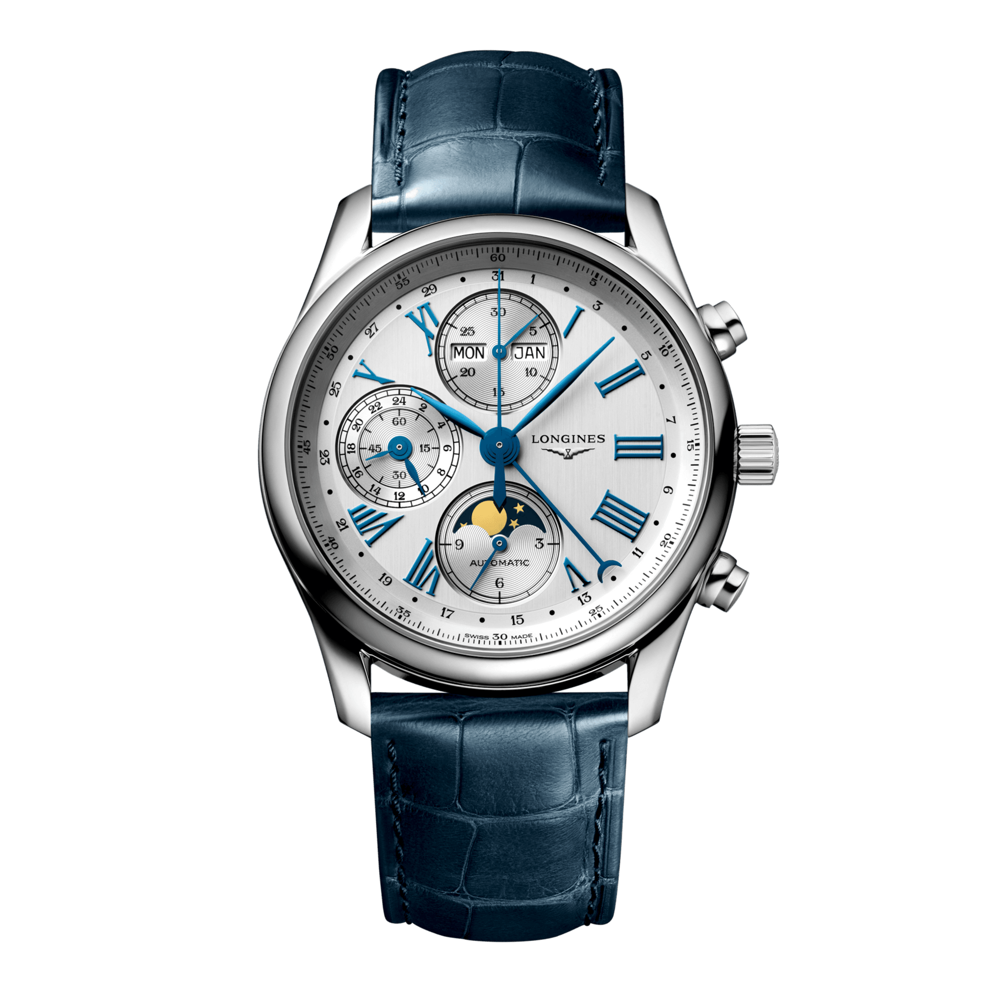 Longines Master Collection Chrono Moonphase Automatic Watch, Ø 40.00 Mm, Stainless Steel. L2.673.4.71.2