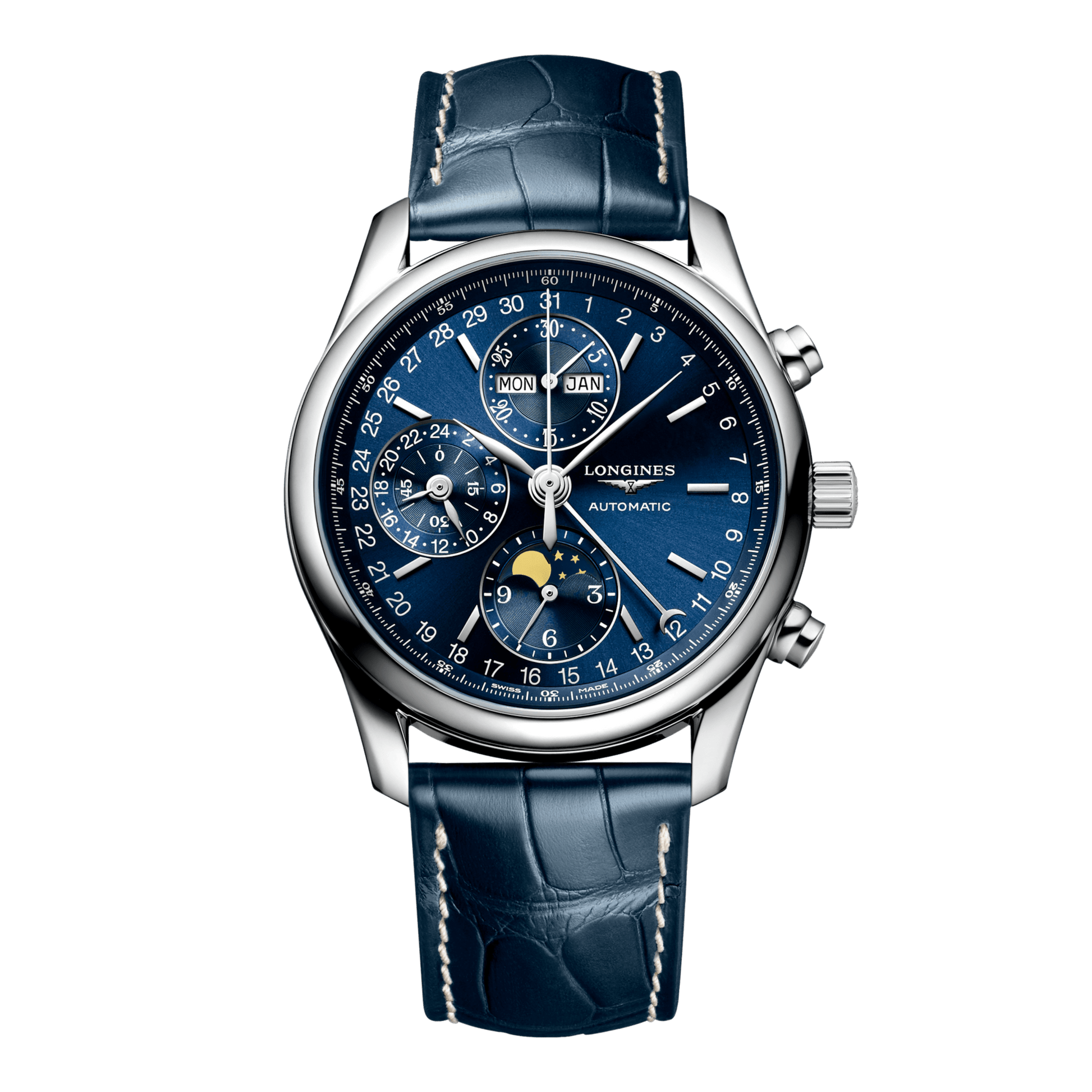Longines Master Collection Chrono Moonphase Automatic Watch, Ø 40.00 Mm, Stainless Steel. L2.673.4.92.0