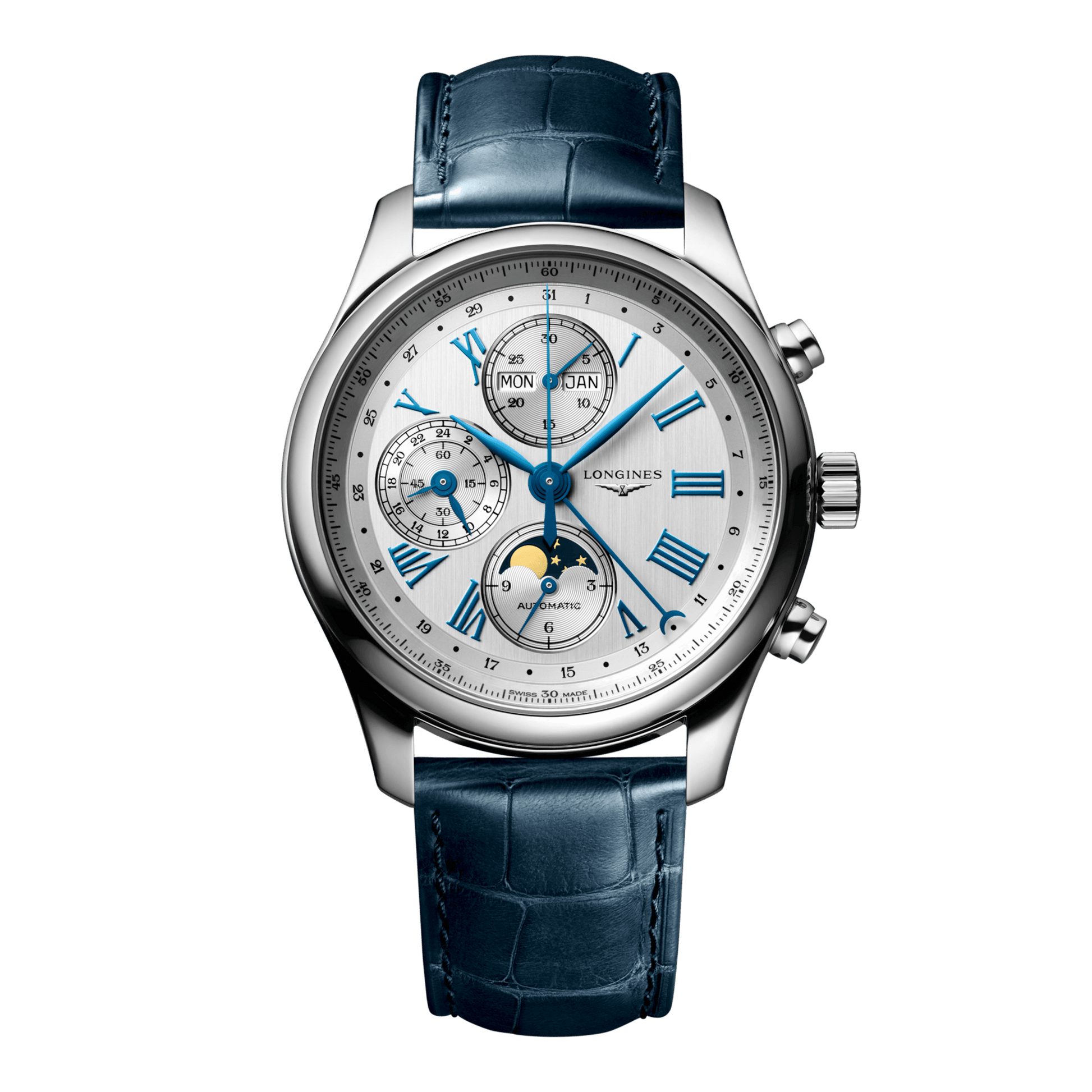 Longines Master Collection Chrono Moonphase Automatic Watch, Ø 42.00 Mm, Stainless Steel. L2.773.4.71.2