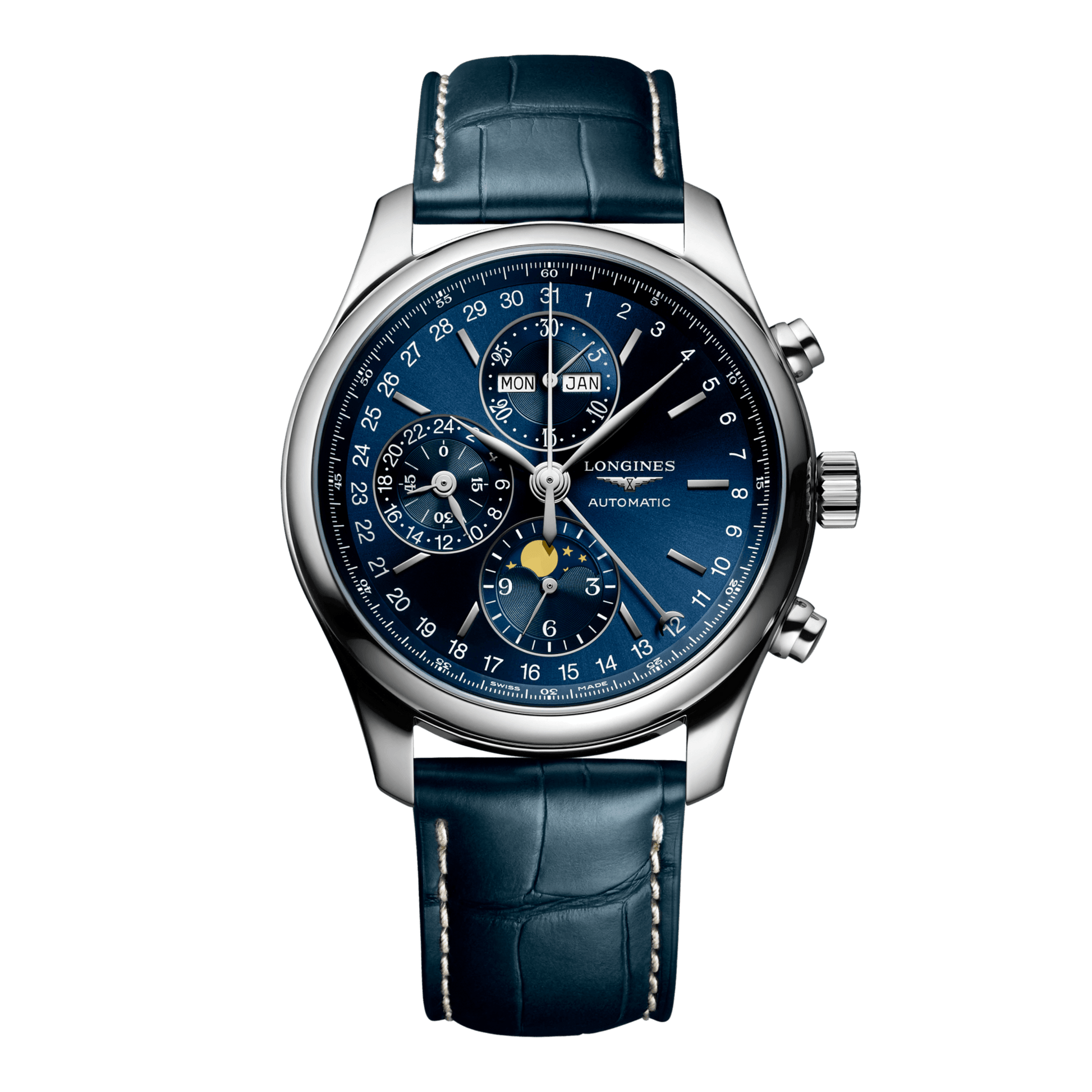 Longines Master Collection Chrono Moonphase Automatic Watch, Ø 42.00 Mm, Stainless Steel. L2.773.4.92.0