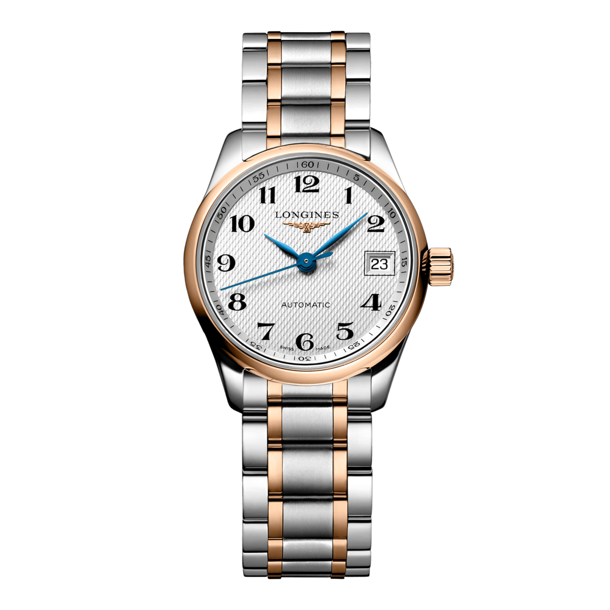 Longines Master Collection Automatic Watch, Ø 25.50 Mm, Stainless Steel And 18 Karat Pink Gold. L2.128.5.79.7