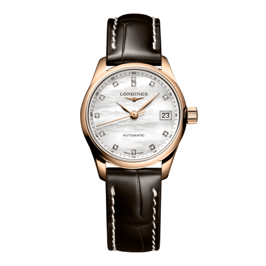 Longines Master Collection Automatic Watch, Ø 25.50 Mm, 18 Karat Pink Gold. L2.128.8.87.3