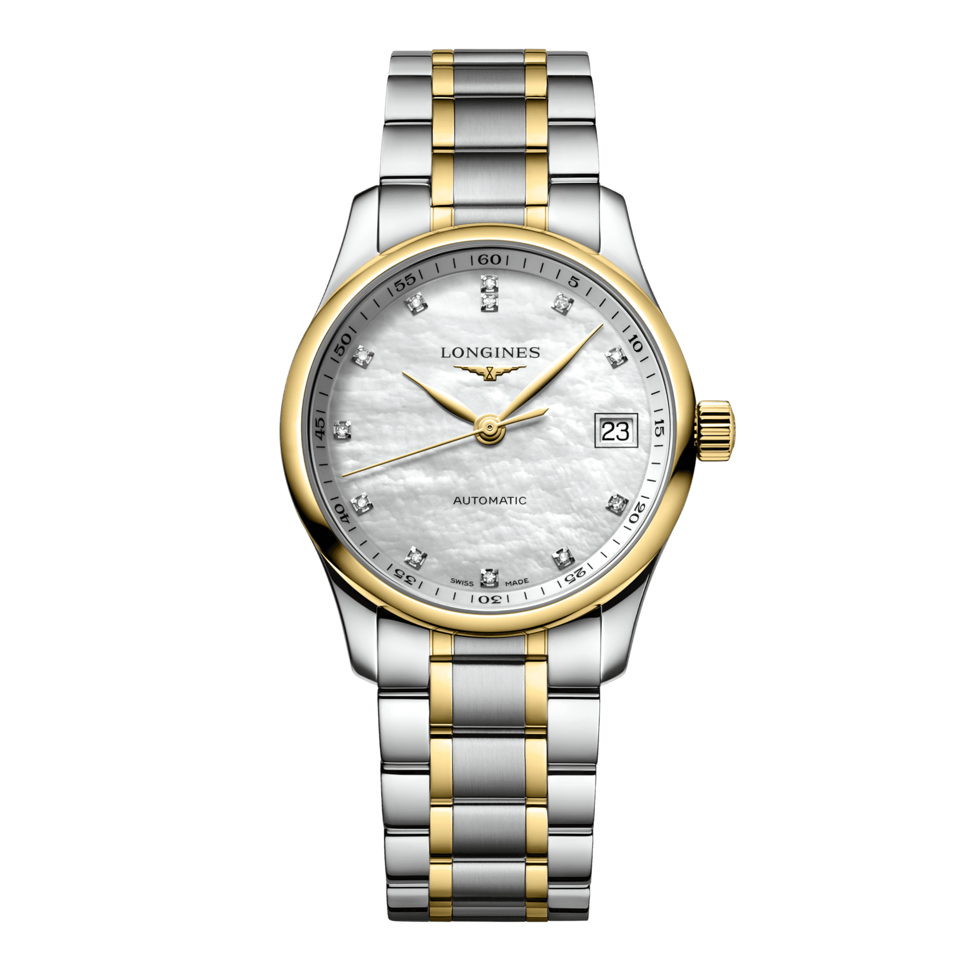 Longines Master Collection Automatic Watch, Ø 34.00 Mm, Stainless Steel And 18 Karat Yellow Gold Cap 200. L2.357.5.87.7