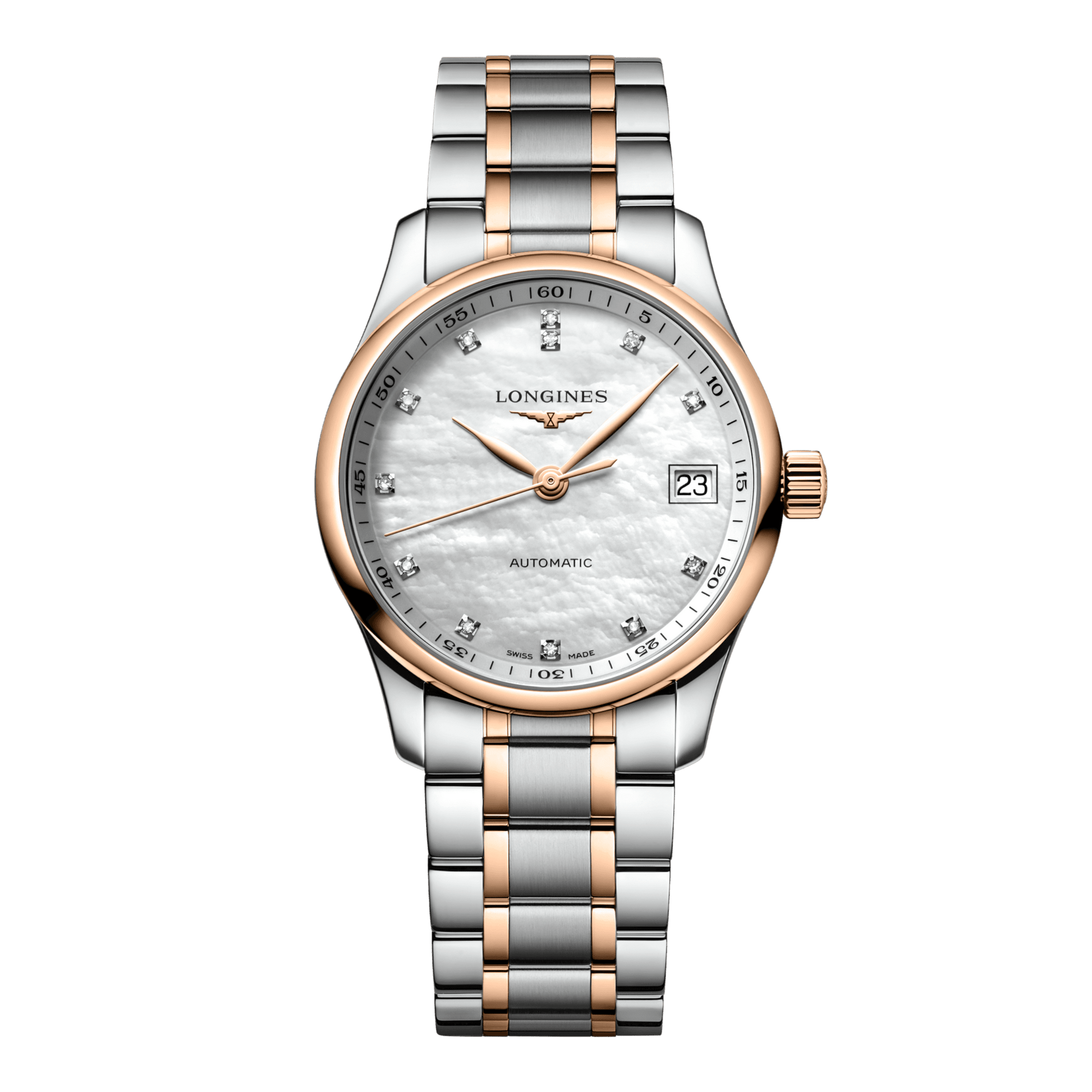Longines Master Collection Automatic Watch, Ø 34.00 Mm, Stainless Steel And 18 Karat Pink Gold Cap 200. L2.357.5.89.7