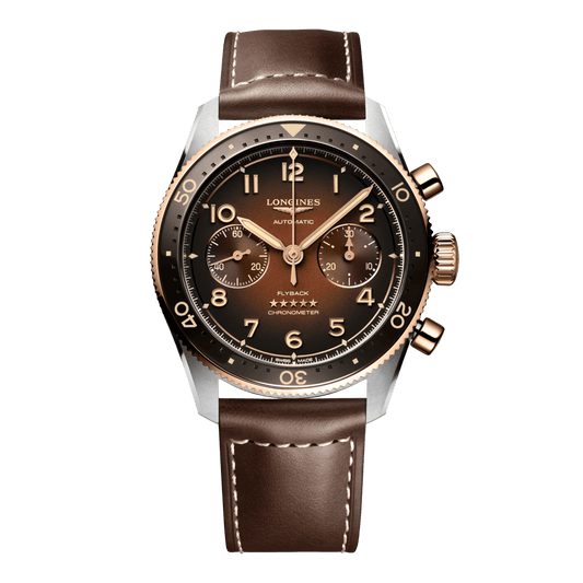 Longines Spirit Flyback Automatic Watch, Ø 42.00 Mm, Stainless Steel And 18 Karat Pink Gold Cap 200. L3.821.5.59.2