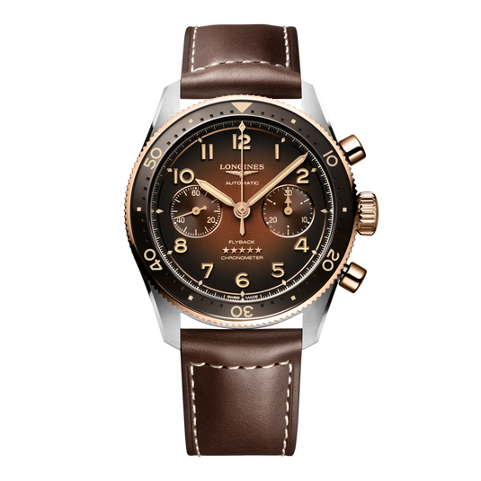 Longines Spirit Flyback Automatic Watch, Ø 42.00 Mm, Stainless Steel And 18 Karat Pink Gold Cap 200. L3.821.5.59.2