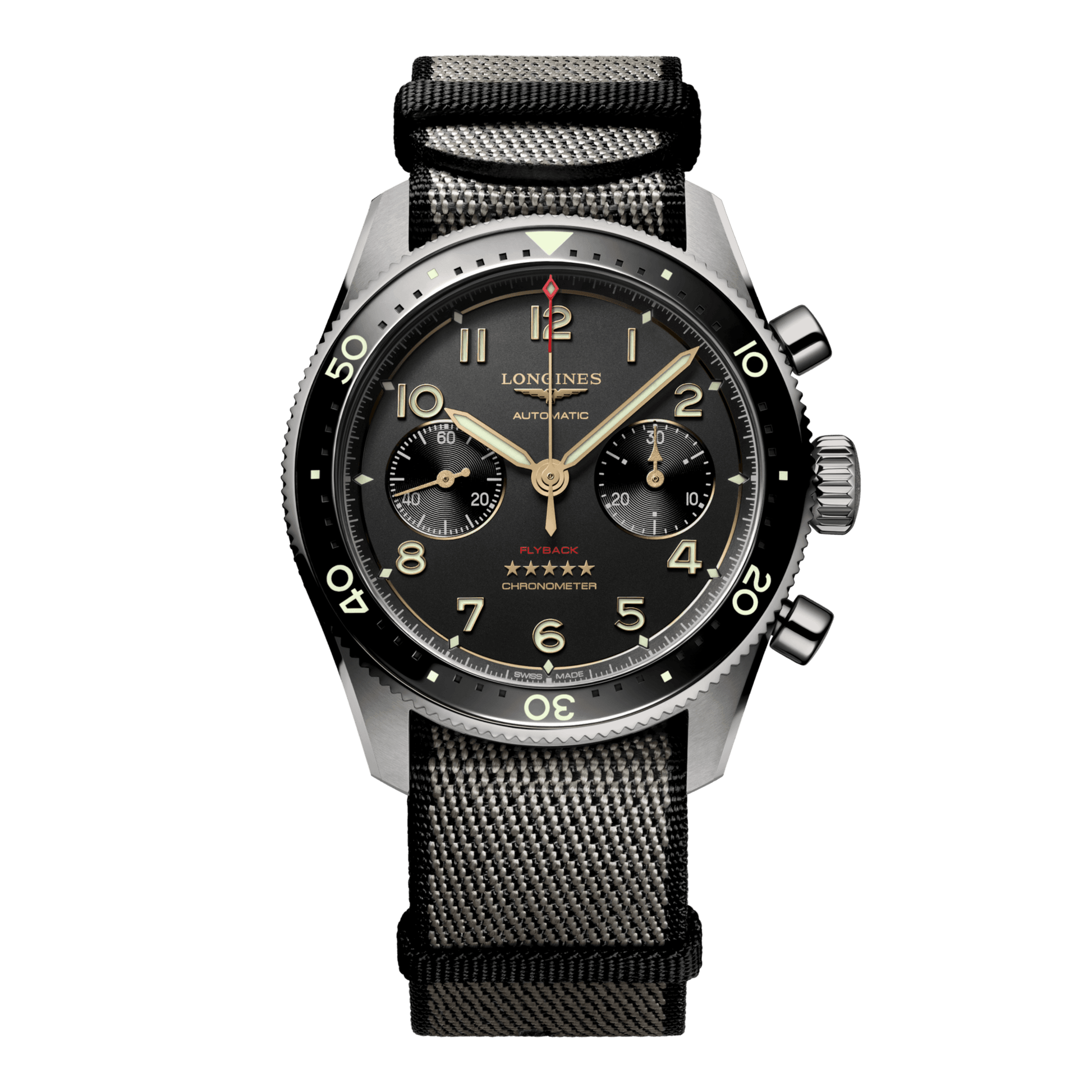 Longines Spirit Flyback Titanium Automatic Watch, Ø 42.00 Mm, Titanium And Ceramic Bezel. L3.821.1.53.2