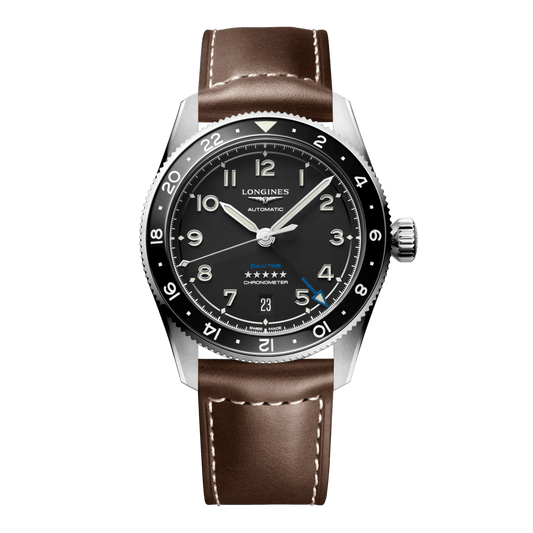 Longines Spirit Zulu Time Automatic Watch, Ø 39.00 Mm, Stainless Steel And Ceramic Bezel. L3.802.4.53.2