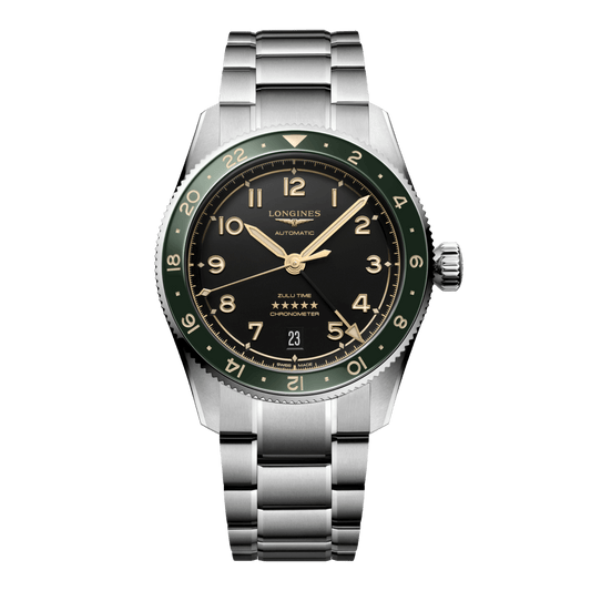 Longines Spirit Zulu Time Automatic Watch, Ø 39.00 Mm, Stainless Steel And Ceramic Bezel. L3.802.4.63.6