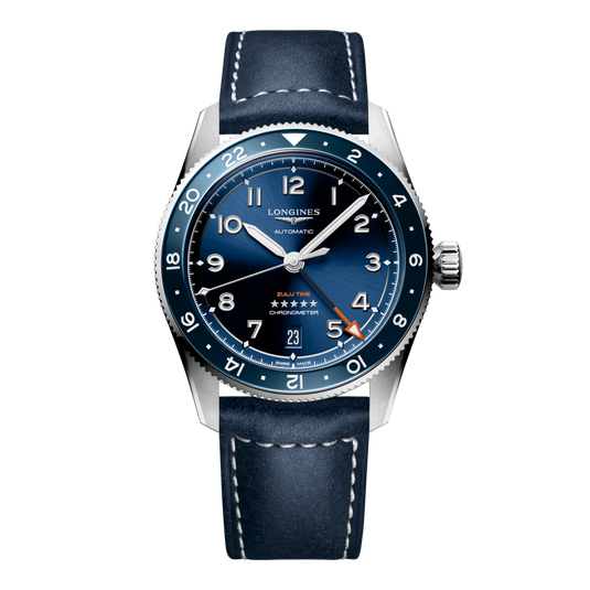Longines Spirit Zulu Time Automatic Watch, Ø 39.00 Mm, Stainless Steel And Ceramic Bezel. L3.802.4.93.2