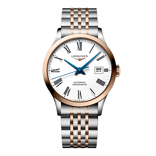 Longines Record Automatic Watch, Ø 40.00 Mm, Stainless Steel And 18 Karat Pink Gold Cap 200. L2.821.5.11.7