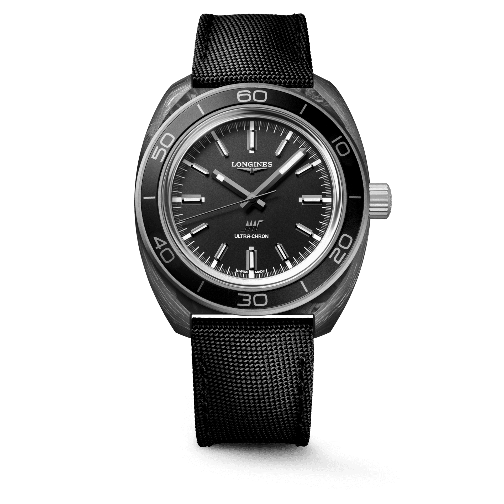 Longines Ultra‑Chron Carbon, L2.839.4.52.2, Automatic Watch, Ø 43.00 Mm, Titanium And Carbon L2.839.4.52.2